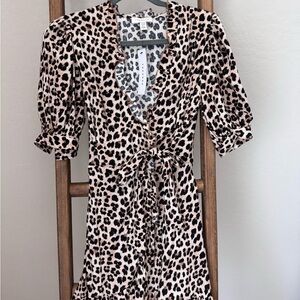 Leopard Print Wrap Dress
